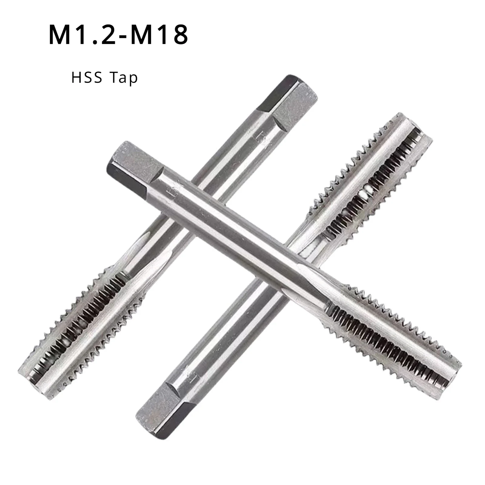 M1.2-M18 HSS Machine Straight Groove Tap Cnc Tools Metal Processing Cutting Tool Fine Tooth Drill Bit Tapping Metric