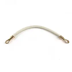 Braided PU Leather Shoulder Bag Strap with Detachable Short Handles (White golden 40CM)