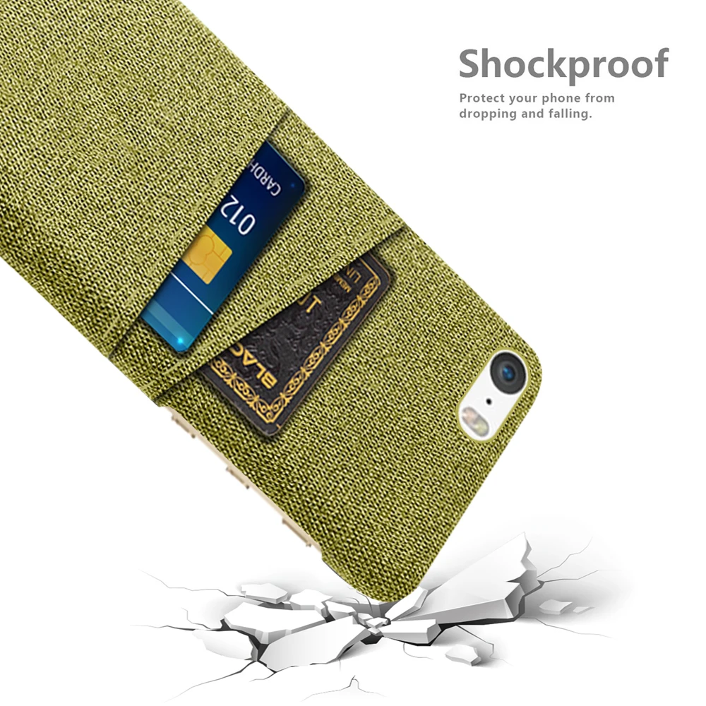Luxury Fabric Dual Card iPhone Case
