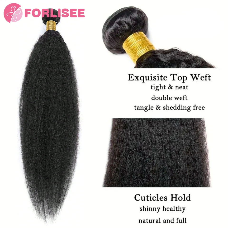 Synthetic Kinky Straight Peruvian Hair Weave Bundles Heat-resistant chemical fiber Bundles Extensions for Women Coarse Yaki Weft