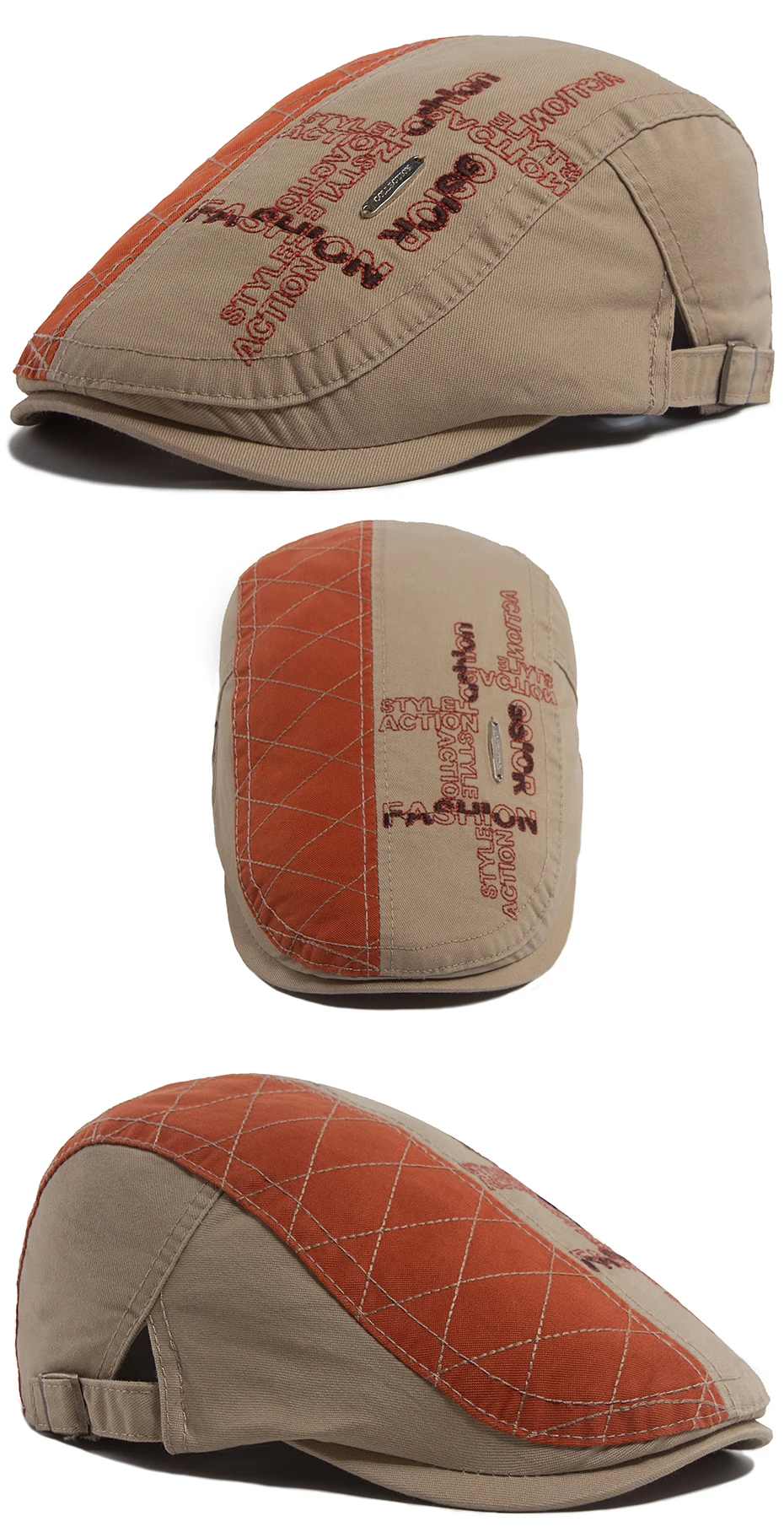 Brief Label Männer Berets Mode Stickerei Vintage Zeitungsjunge Mütze Frühling Herbst Flache Kappen Für Männliche Casual Outdoor Frauen Sonnenhut – Detail 8