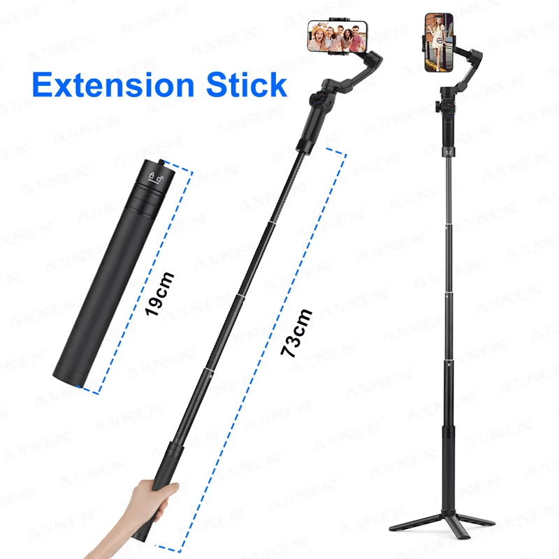 Description Picture 6 of item3-Axis Handheld Gimbal Phone Stabilizer with Extension Rod Tripod & Face Tracking for iPhone Android Mobile TikTok & Vlog Record