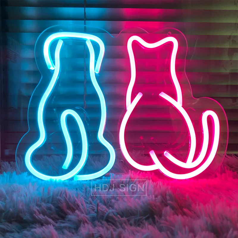 Неоновая-вывеска-для-кошки-собаки-светодиодный-светильник-кой-для-домашнего-использования