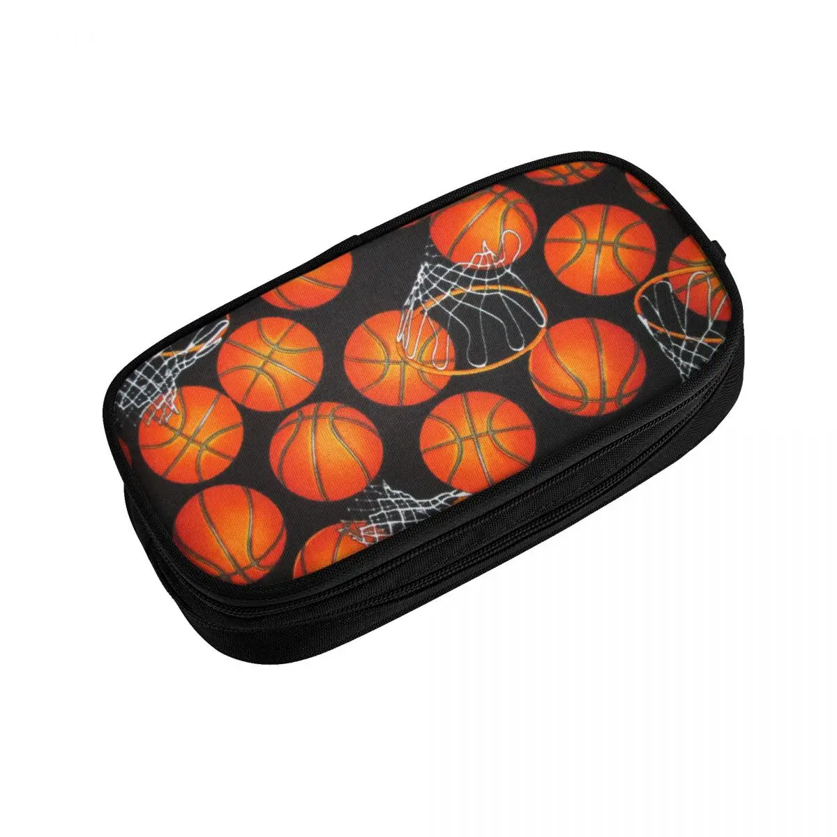 Basketball Dots Round Cute Pencil Case Girls Boys Large Capacity Physical culture Pencil Pouch Student School