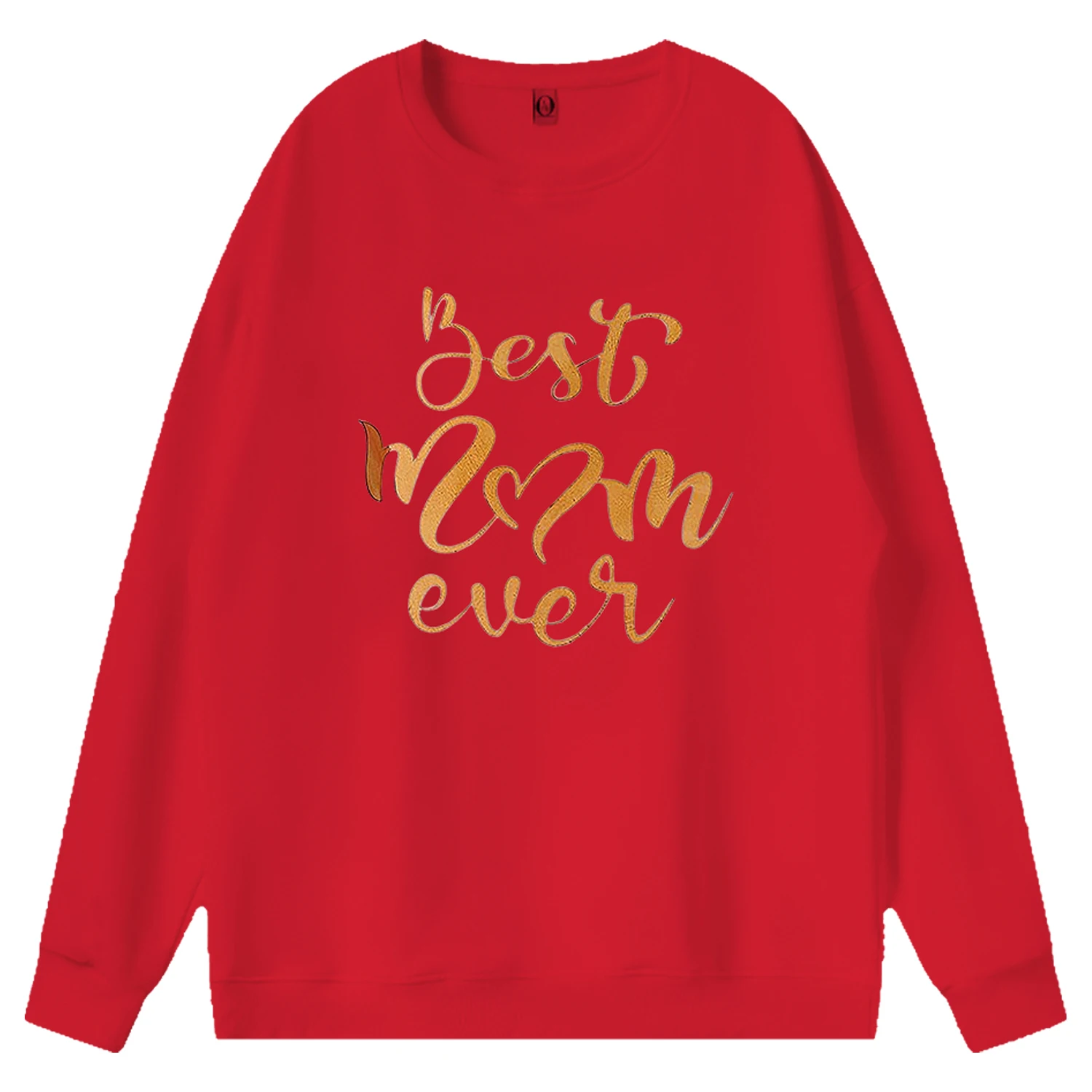 

Women's Best Mom Print Long Sleeve Sweatshirt Casual Crewneck Loose Fit Pollover Tops Mother's Day Hoodies Gifts for Mom