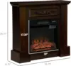 32" Electric Fireplace with Mantel, Freestanding Heater with LED Log Flame, Overheat Protection and Remote Control, 1400W, Brown 5