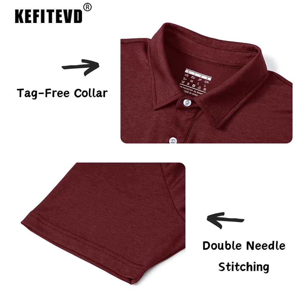 KEFITEVD Summer Lightweight Polo Shirts Men's Quick Dry Shot Sleeve T-Shirts Breathable Golf Shirt Tennis Running Sport Tops 5