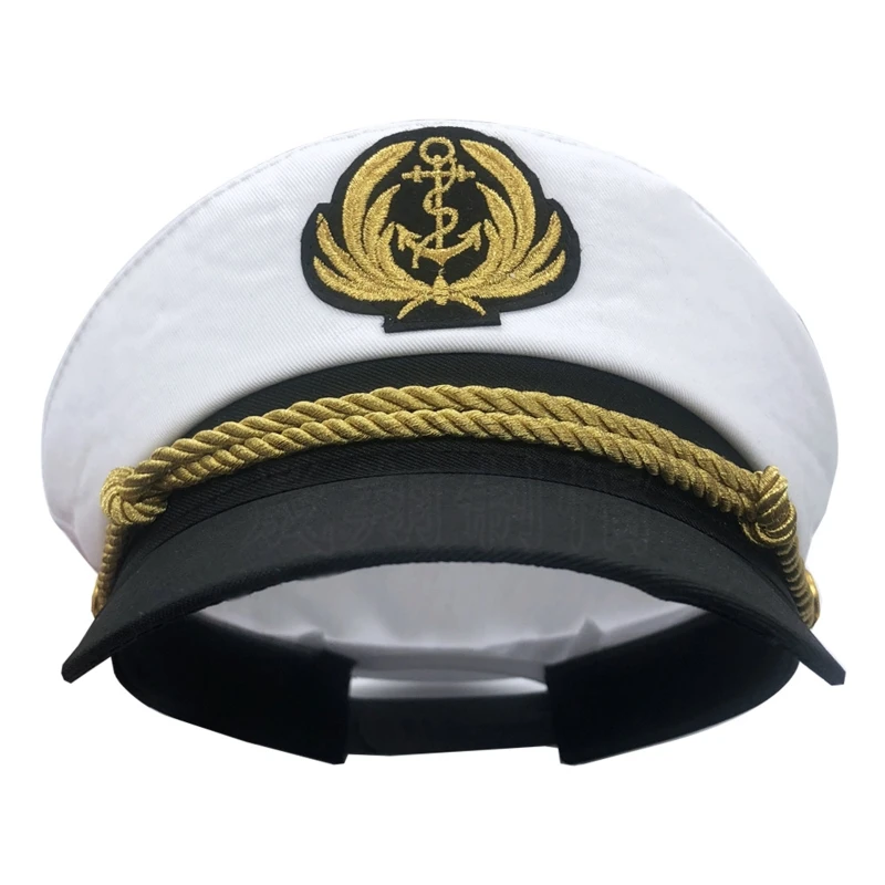YachtCaptainHatNavyMarineHatAdjustableSailorCaptainCostumeMen