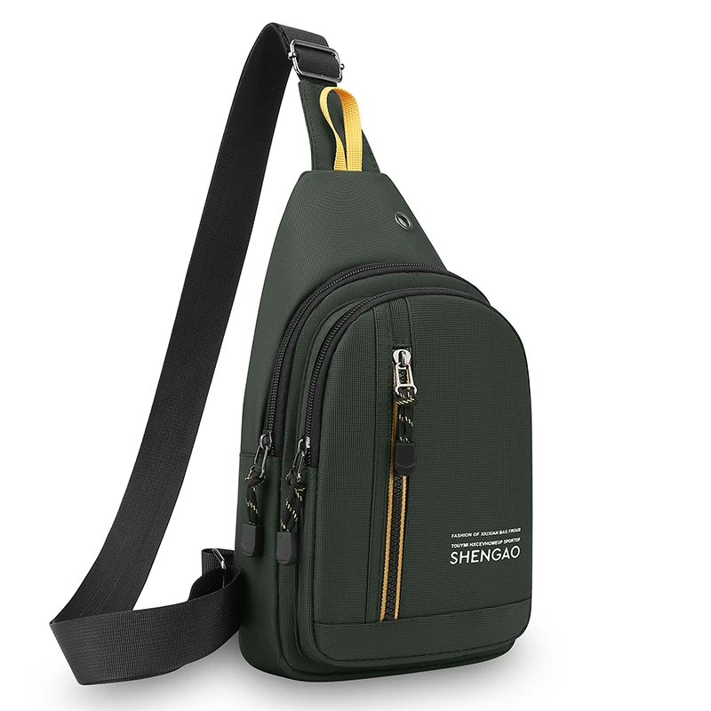 Men's crossbody bag, chest bag, shoulder bag, suitable for business commuting, hiking and cycling, outdoor sports