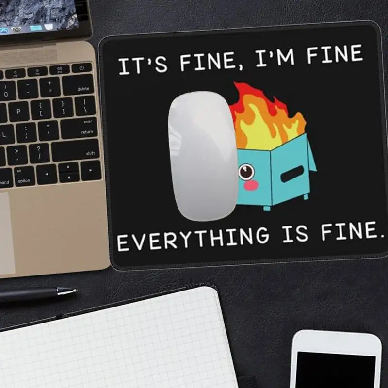 Dumpster on Fire Small Mouse Pad Cute Funny Round Mousepad with Non-Slip Rubber Base Computer Mouse Mat, Desk Supplies