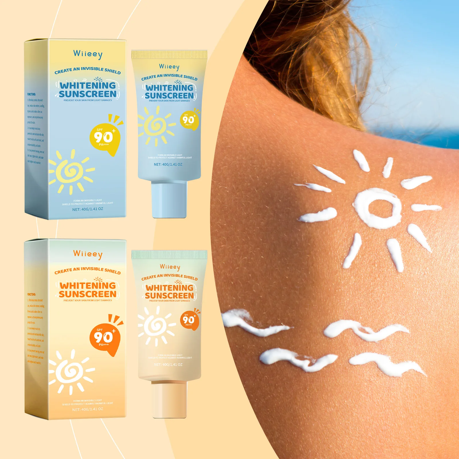 Hydrating Sunscreen Sun Cream Spf90 Sunblock Facial Body Protector Isolation Whitening Oil-Control Moisturizer Anti Solar Lotion