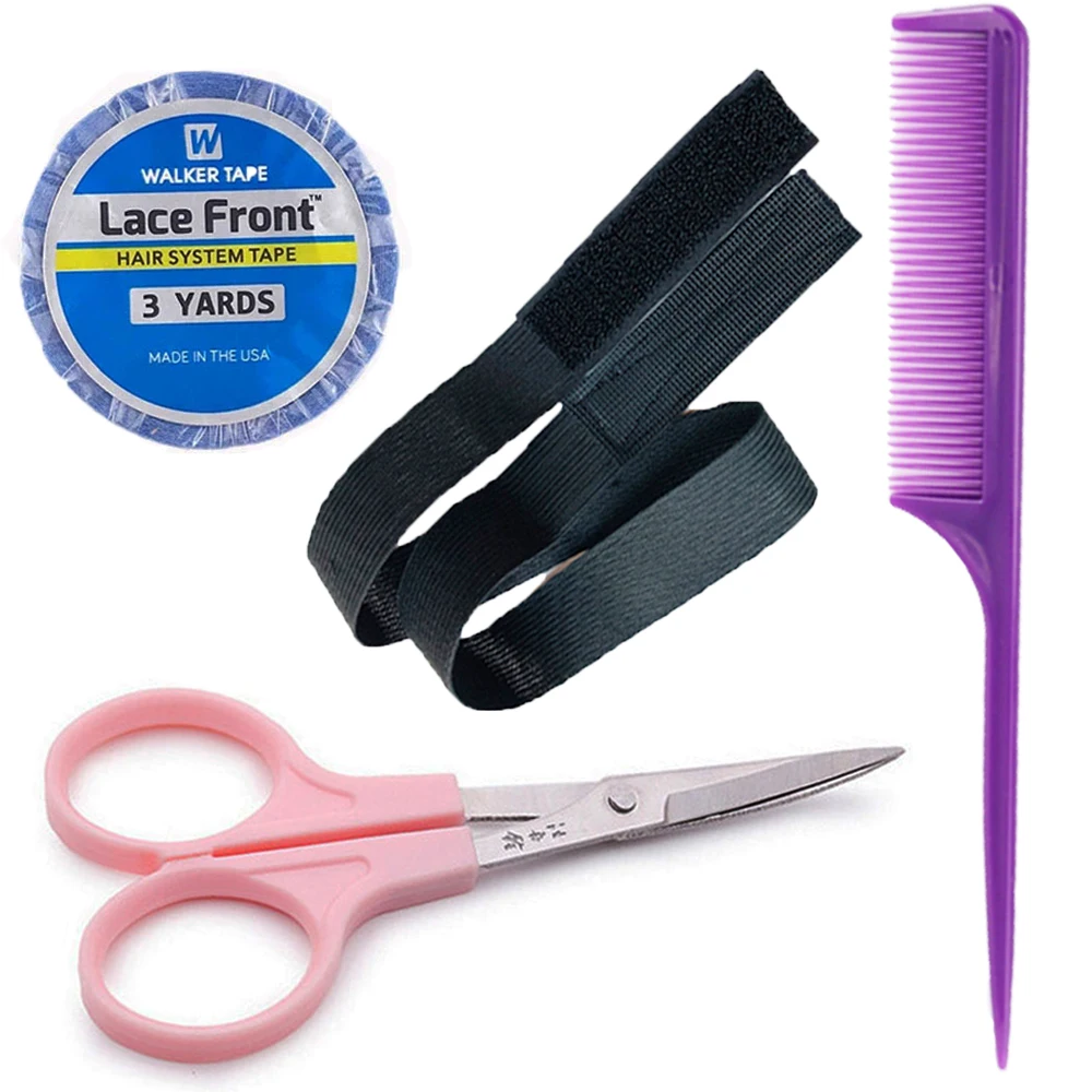 Wig installation kit set adhesive tape for Lace Wig Toupee front waterproof Hair Tape Double Side Adhesive Super TapeReplacement