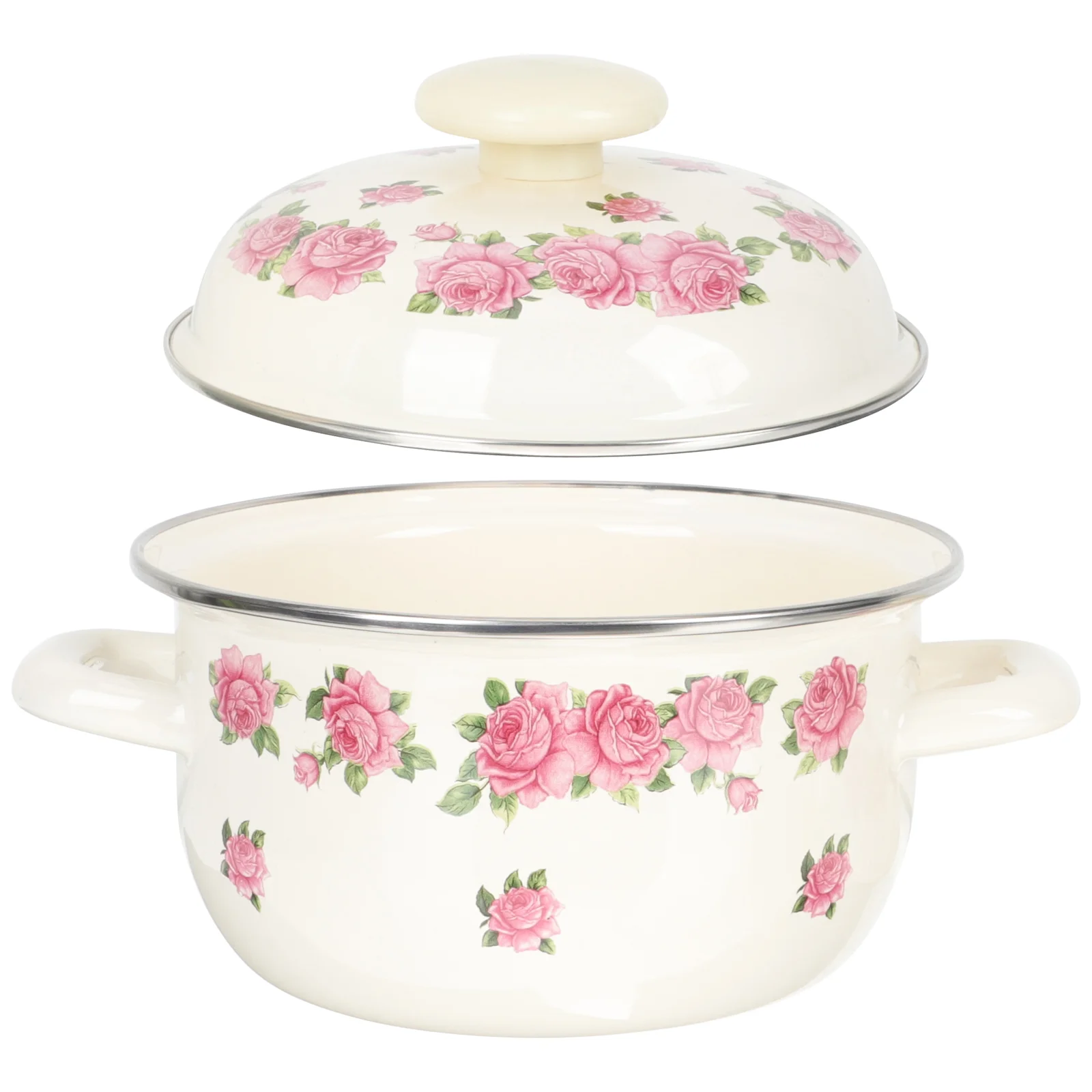 

16cm Multi-use Creative Enamel Cookware Deep Pot Stockpot With Lid Soup Pot Small Pots For Cooking Stock Pot With Lid for Home