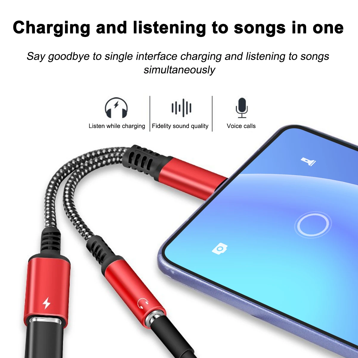 2 in 1 USB C to 3.5mm Headphone Jack Adapter