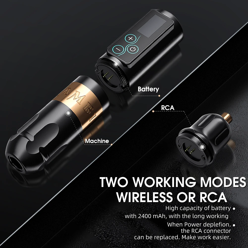 Ambition Vibe Wireless Tattoo Machine Pen Powerful Brushless Motor with Touch Screen Battery Capacity 2400mAh for Tattoo Artists tattoo supplies tattoo kit tattoo pen tattoo motor