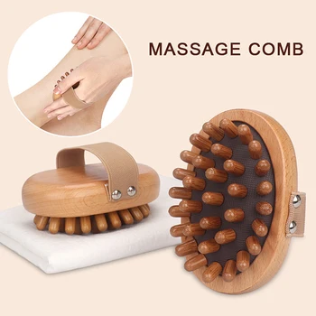 Spazzola anticellulite per il corpo Lenitiva olio essenziale in legno Spa cuscino d'aria massaggio pettine per capelli spazzola per massaggio del cuoio capelluto massaggiatore per il corpo