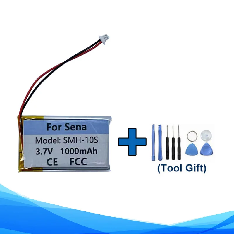 Strumenti Regalo + Originale Sostituisce La Batteria 1000Mah Per Sena 10S Smh-10S Casco Bluetooth Auricolare Batterie Accumulatore Akku