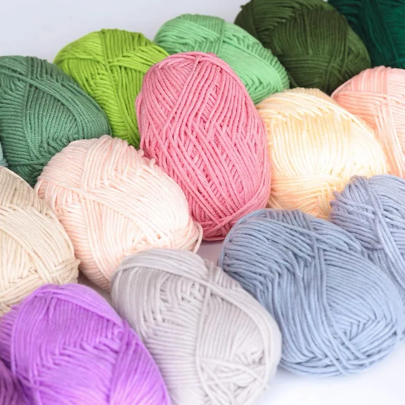 50g 5ply Milk Cotton Knitting Wool Yarn Needlework Dyed Hand woven For Crochet Craft Sweater Hat Dolls Sewing Knitting Tools A2 3
