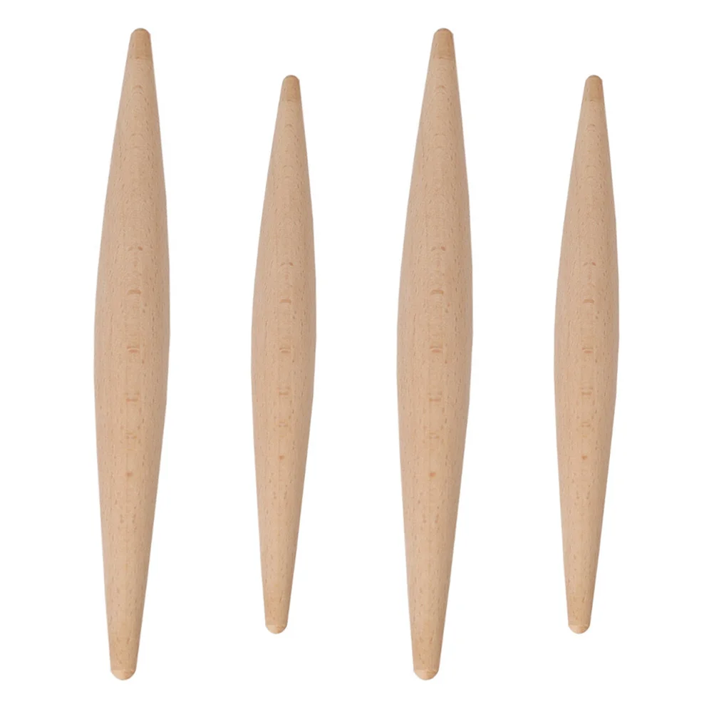 4Pcs Wooden Dough Roller Kitchen Cooking Baking Tools Wooden Dough