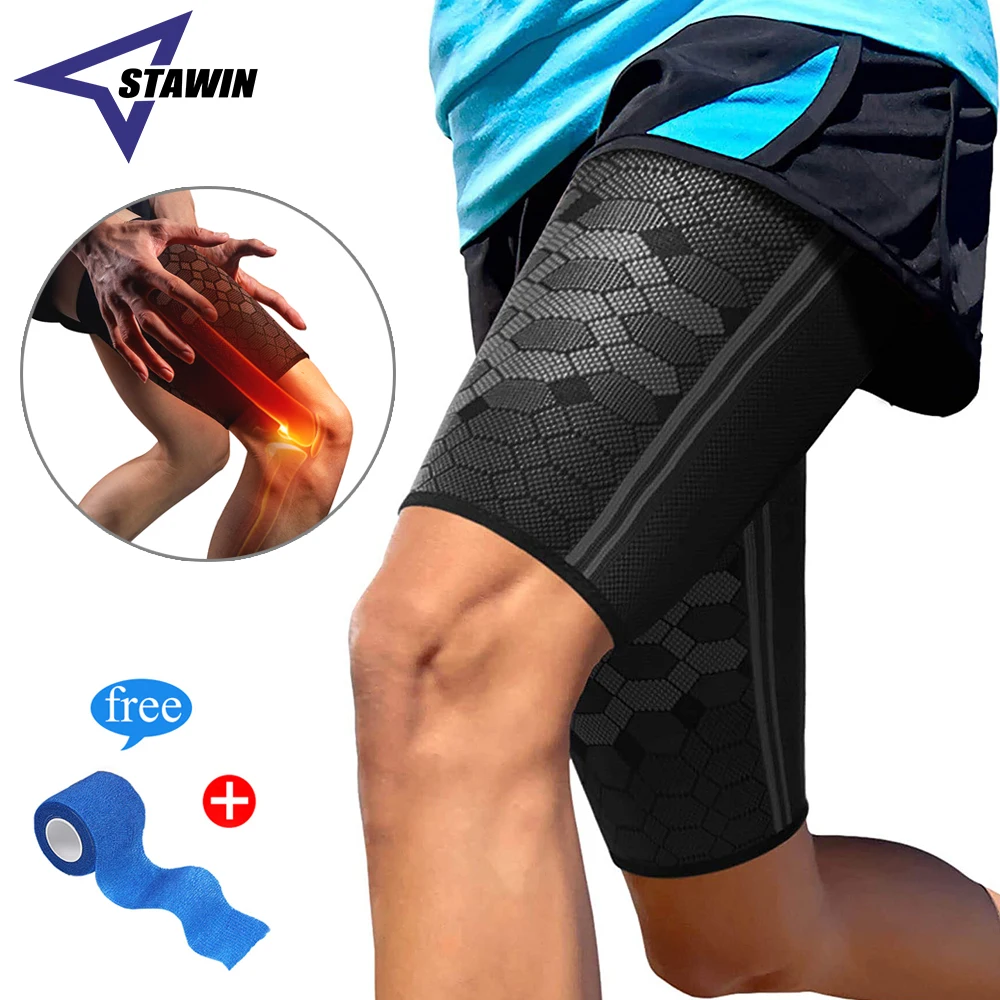 Thigh Compression Sleeves, Quad and Hamstring Support, Sports Upper Leg  Sleeves for Men and Women, Breathable, Elastic, AntiSlip