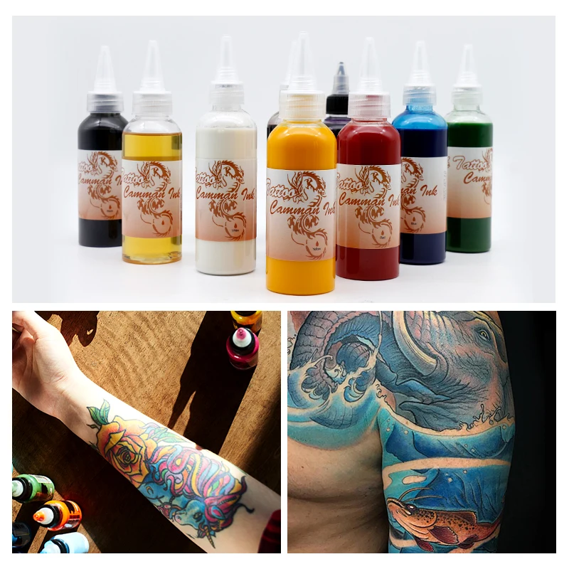 8pcs Body Art Tattoo Kits Airbrush Temporary Waterproof Tattoo Ink Semi-permanent Makeup Beauty Paints Supplies Tools