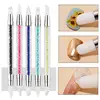Double Head Nail Art Silicone Sculpture Pen 3D Carving Emboss Glitter Powder Manicure Shaping Silicone Brushes Nail Art Tool 1