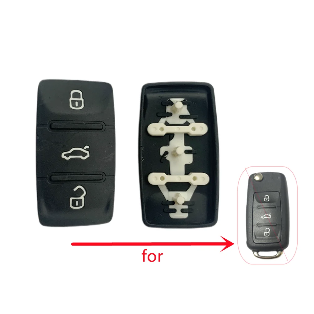 10 шт./лот резиновая накладка на кнопку для Volkswagen 3, Складной Корпус для дистанционного ключа 202AD