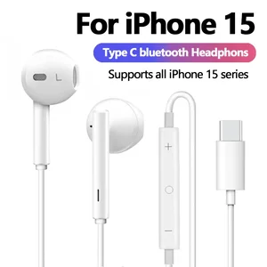 For iPhone 14 iOS16/+ Handsfree Wired Headphones Earphones Earbud with  Mic-White