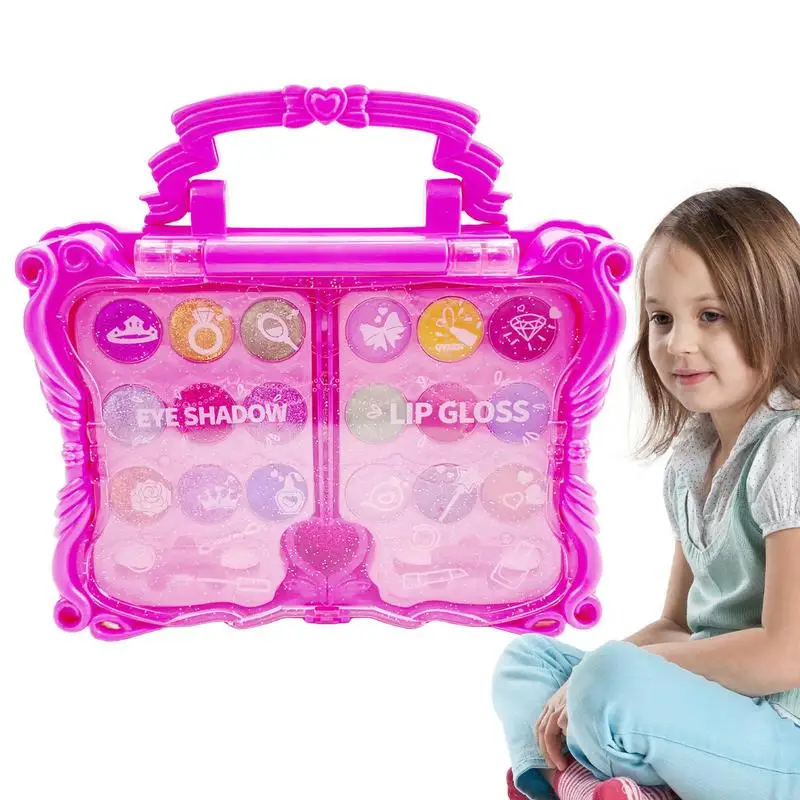 

Children's Makeup Box Princess Makeup Toys Real Cosmetic Case Kid Friendly Makeups To Enhance Creativity For Home Kindergarten