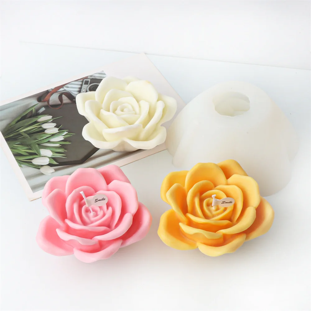 3D Rose Flower Candle Mold Rose Shape Silicone Mold Resin Rose Candle Mold  for Cake Decoration Chocolate Soap Candy Making - AliExpress