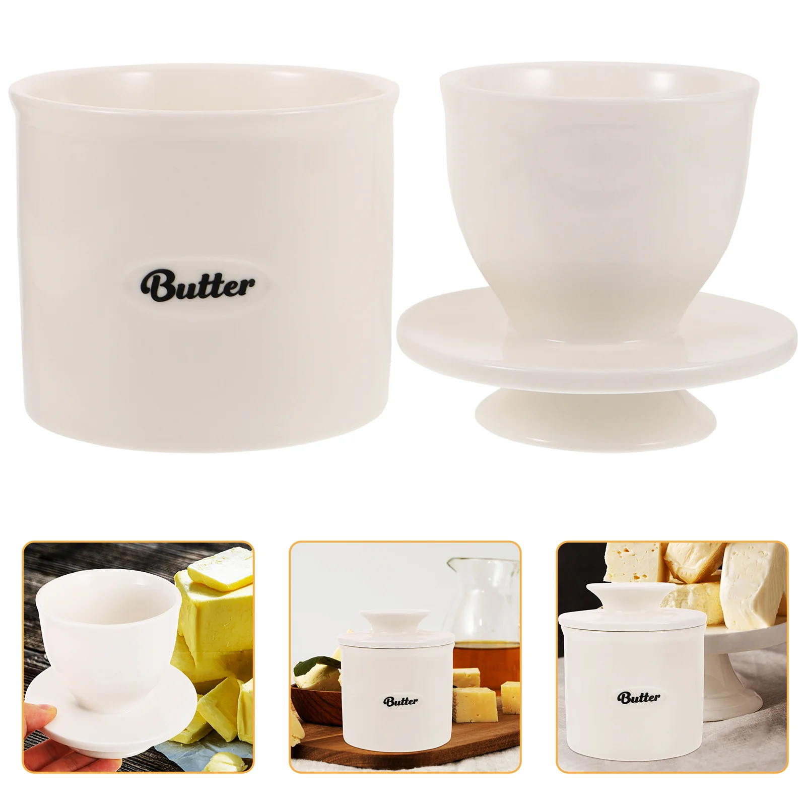 

Butter Jar Storage for Kitchen Holder Containers Dish Keeper Ceramic Ceramics Cheese