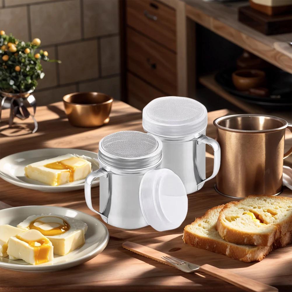 Steel Chocolate Sugar Shaker Cocoa Flour Coffee Sifter With Handle Coffee Stencils Template Strew Pad Duster Spray Cafe Accessor