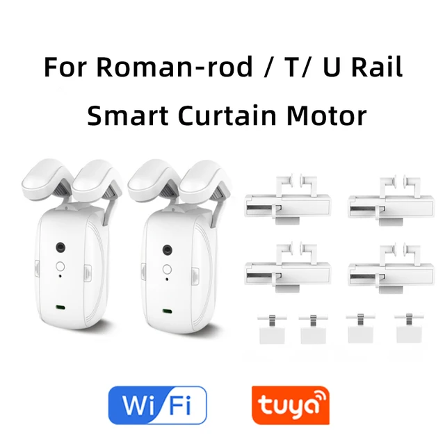 U Roman Rod 3 in 1ผ้าม่านมอเตอร์, บลูทูธสมาร์ทไฟฟ้าอัตโนมัติหุ่นยนต์ควบคุมด้วยเสียงแอป Alexa Google Home 1