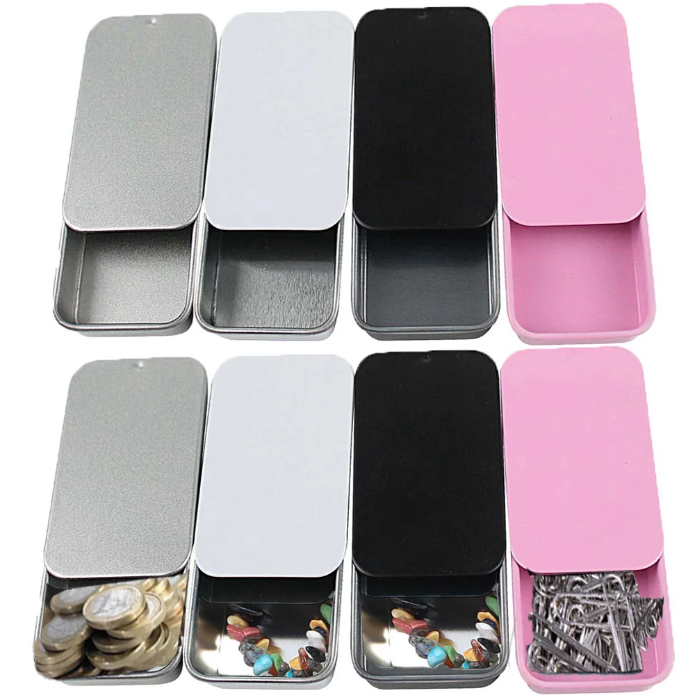 

24pcs 16/50/90ml EmptyMatte Sliding Push-Pull Tin Box Portable U Disk Chewing Gum Metal Box Small Home Ointment Storage Box