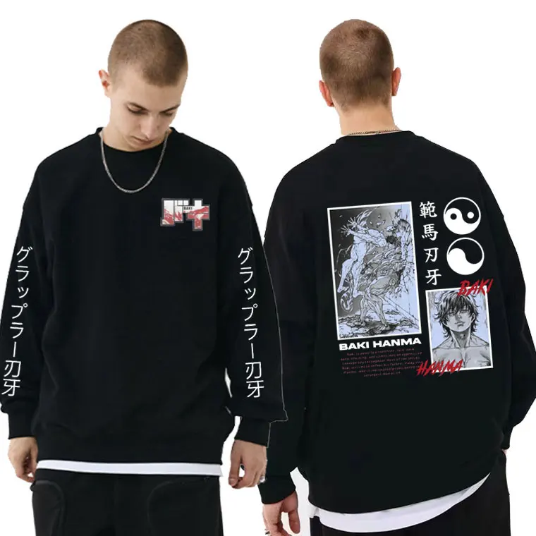 

Anime Baki The Grappler Yujiro Hanma Graphic Sweatshirt Tops Men Women Fashion Cotton Tracksuit Mens Hip Hop Oversized Pullover
