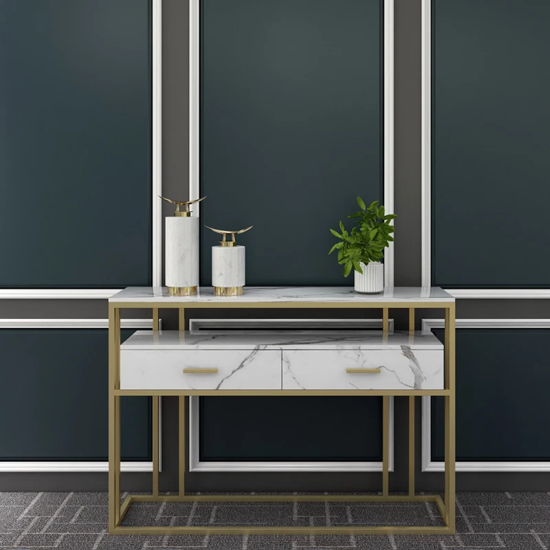 luxury modern entrance hall cabinet minimalist marble console table Livingroom lobby table home transformer table furniture