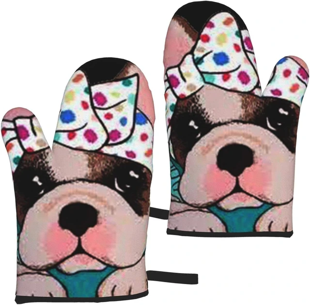 Pug Dog Printed Microwave Oven Glove Heat Resistant Protective