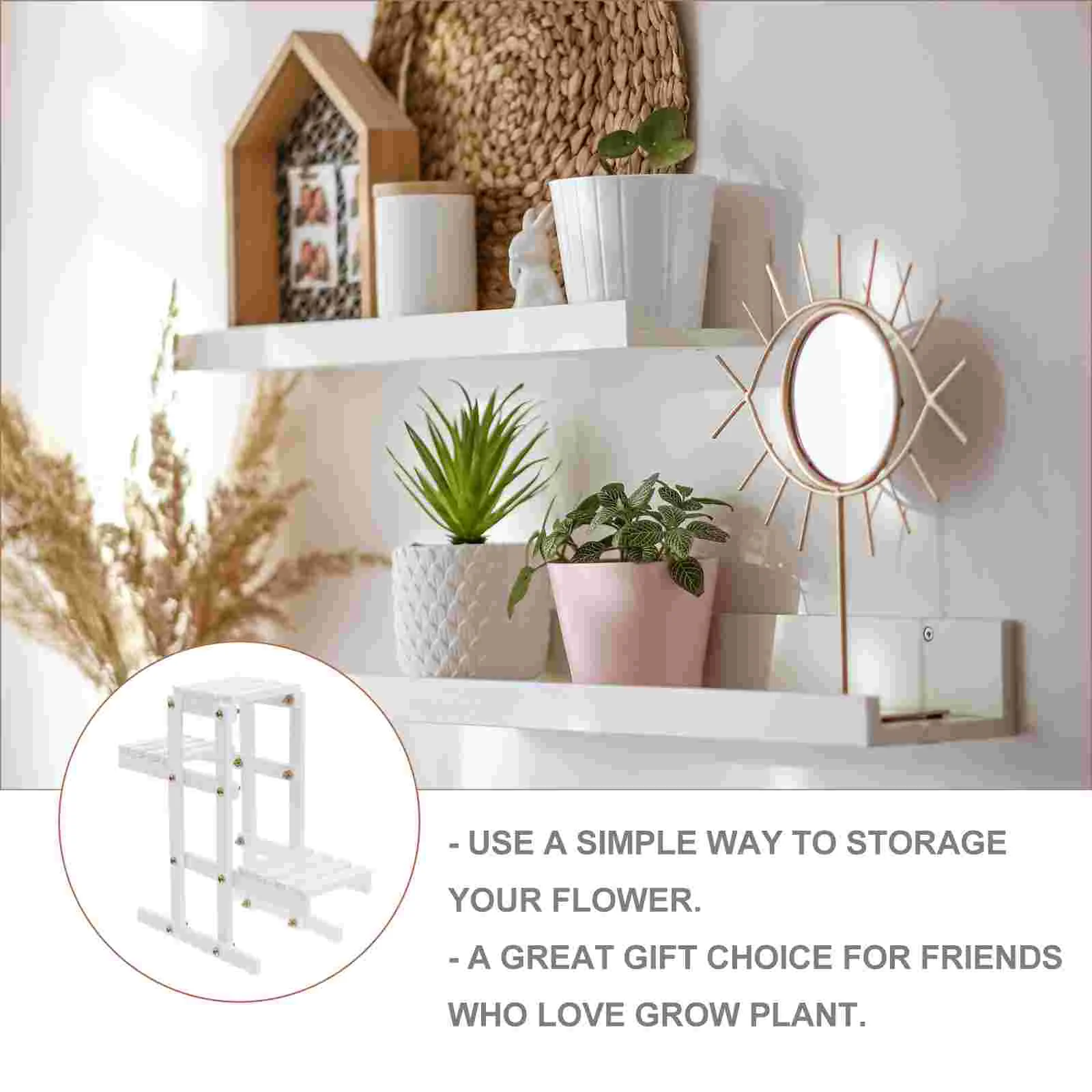 Rack Stand White Corner Shelf Balcony Rack Shelves Plants Indoor Small Flower Stand Succulent Holder plant stand,wooden flower shelf