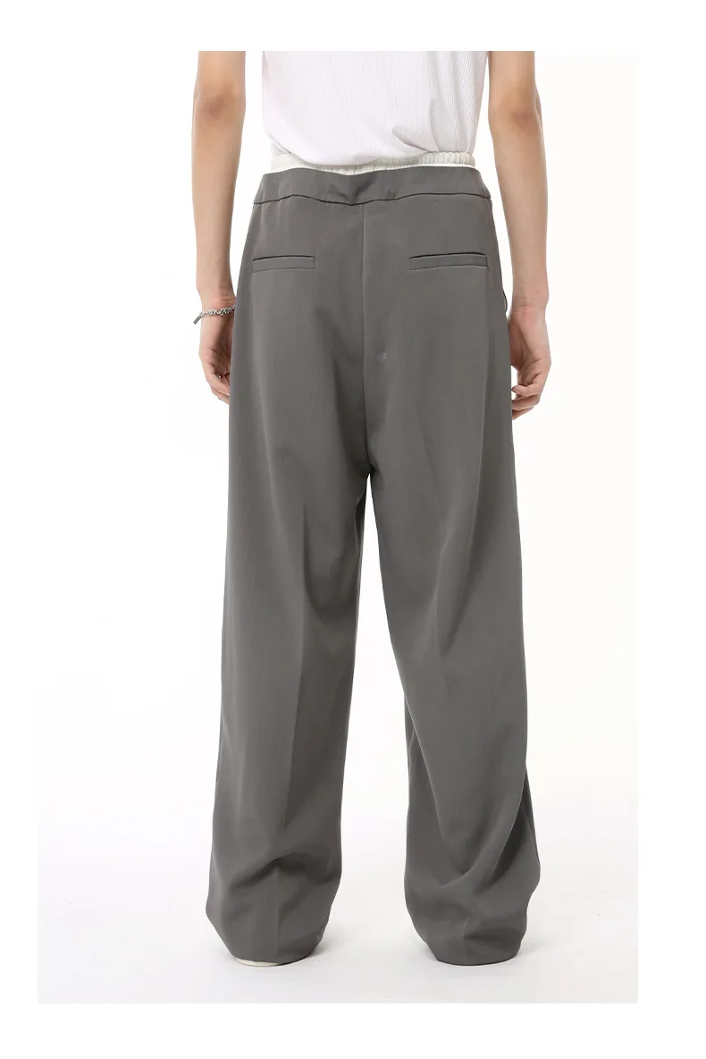 Description Picture 6 of itemIEFB Niche Style Men's Pants Pair Of Trousers Lace-up Straight Suit Bottom Wide Leg Solid Color Menwear Trend 2024 9C6586