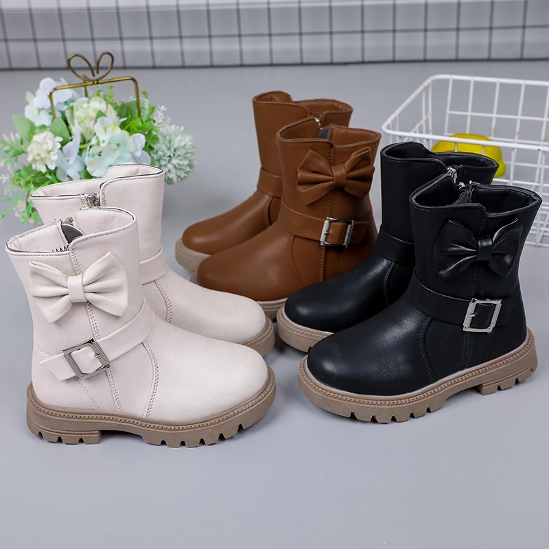 Girls Soft Non Slip Round Toe Boots