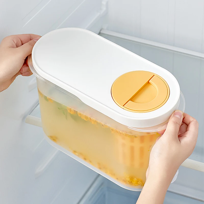 

3.9L Refrigerator Cold Kettle Faucet Juice Fruit Container Water Jug Hometeapot Ice Pot Drinkware Bucket Filter Plastic