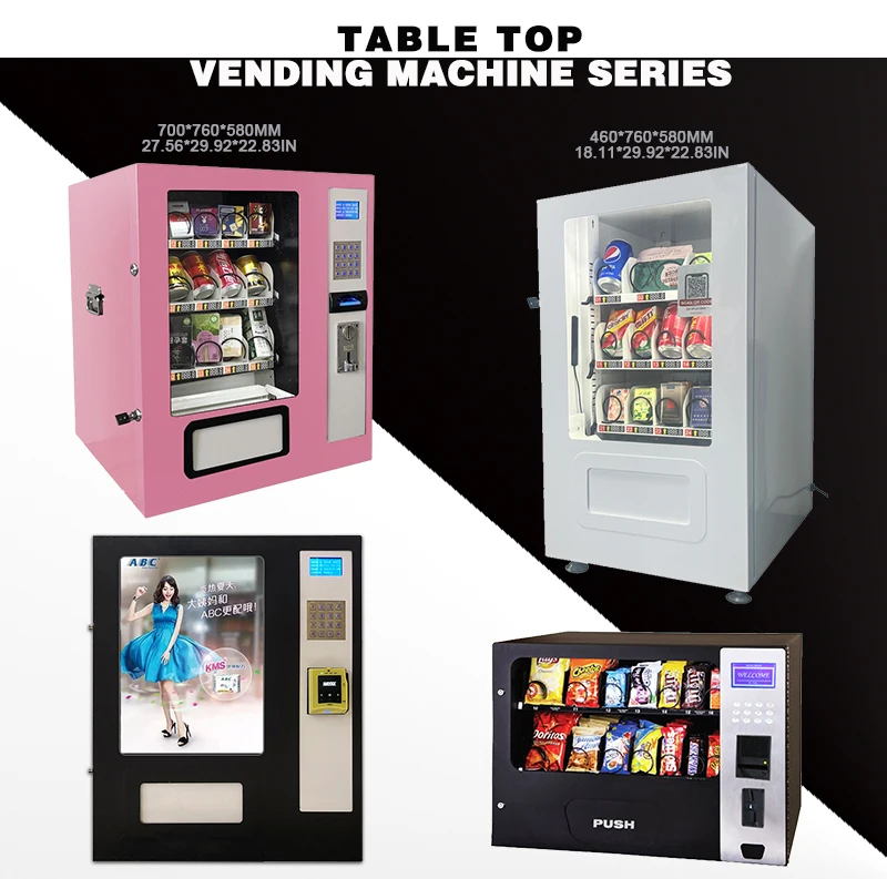 With coin and bill payment tabletop snack vending machine/food vending