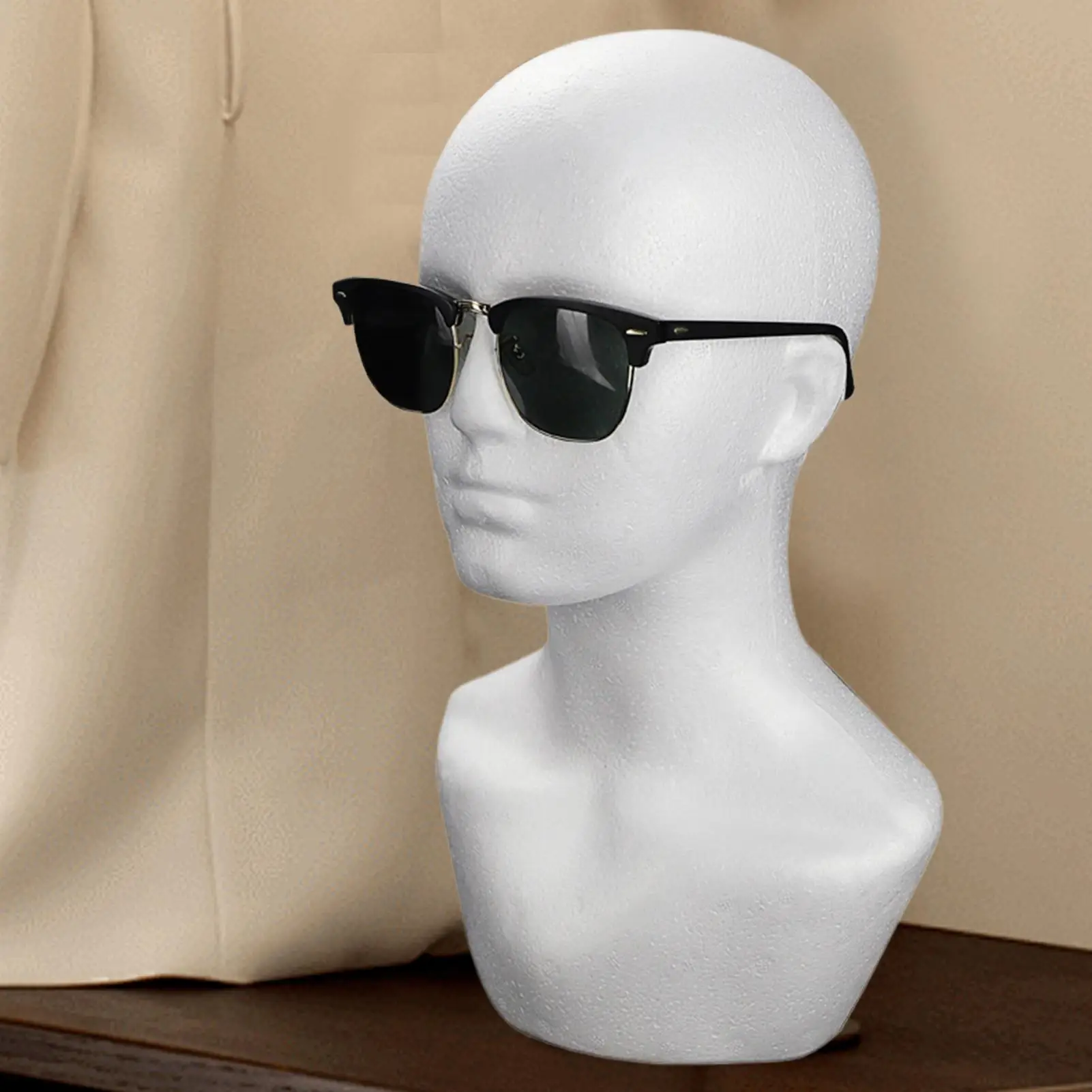 1pcs white Foam Male Display Mannequin Head Dummy Wigs Hat Scarf Stand Model