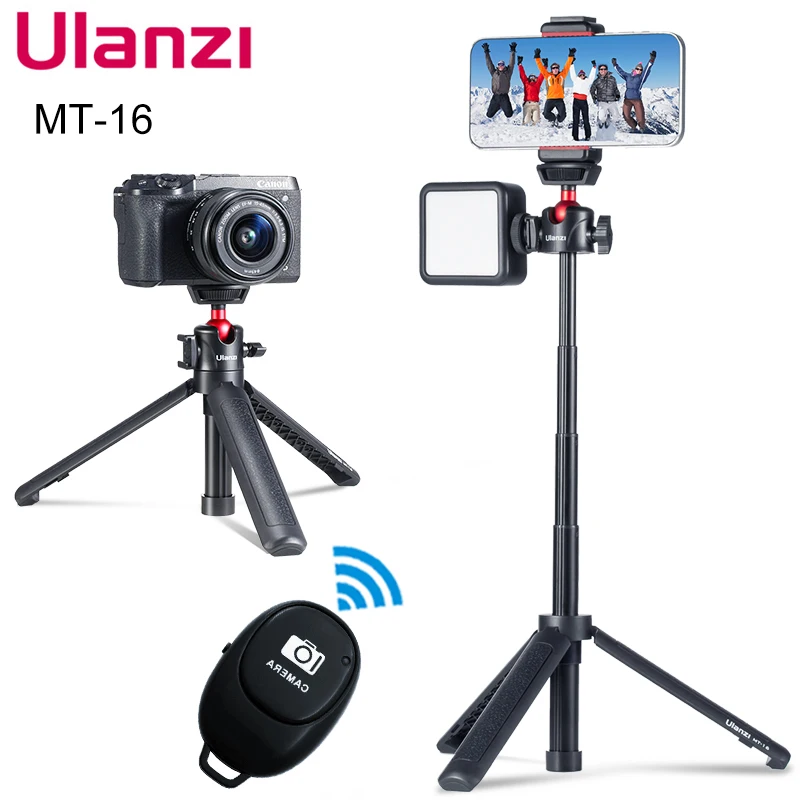 Ulanzi Tripod lipat MT-16, dudukan kepala bola untuk kamera ponsel