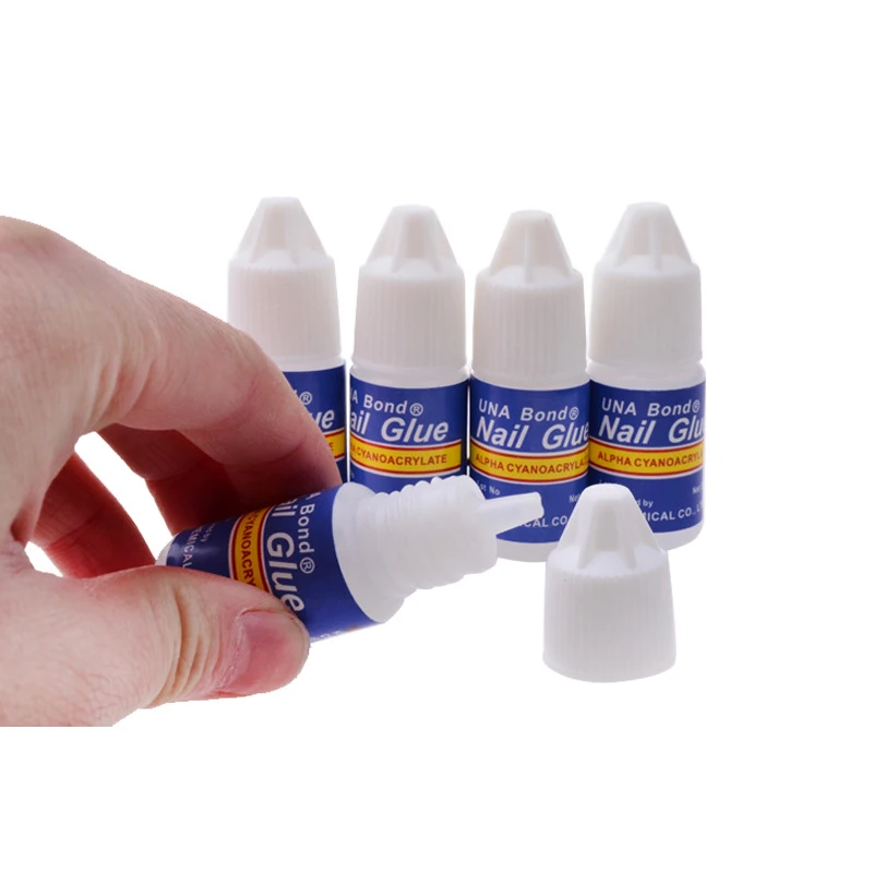 

Fast Drying Nail Art Glue Tips Glitter UV Acrylic Rhinestones Decorations False Nails With Glue Tip Manicure Nail Accessories