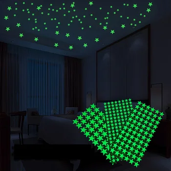 Stelle luminose Adesivi murali Decorazione della stanza dei bambini Decalcomanie autoadesive Sfondo della camera da letto Decorazioni per la casa Carta da parati che si illumina al buio 1