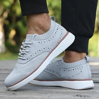 Men Casual Mesh Shoes Classic Breathable Comfort Excellent Fit Walking Shoes Outdoor Lightweight Knitted Trekking Sneakers Men