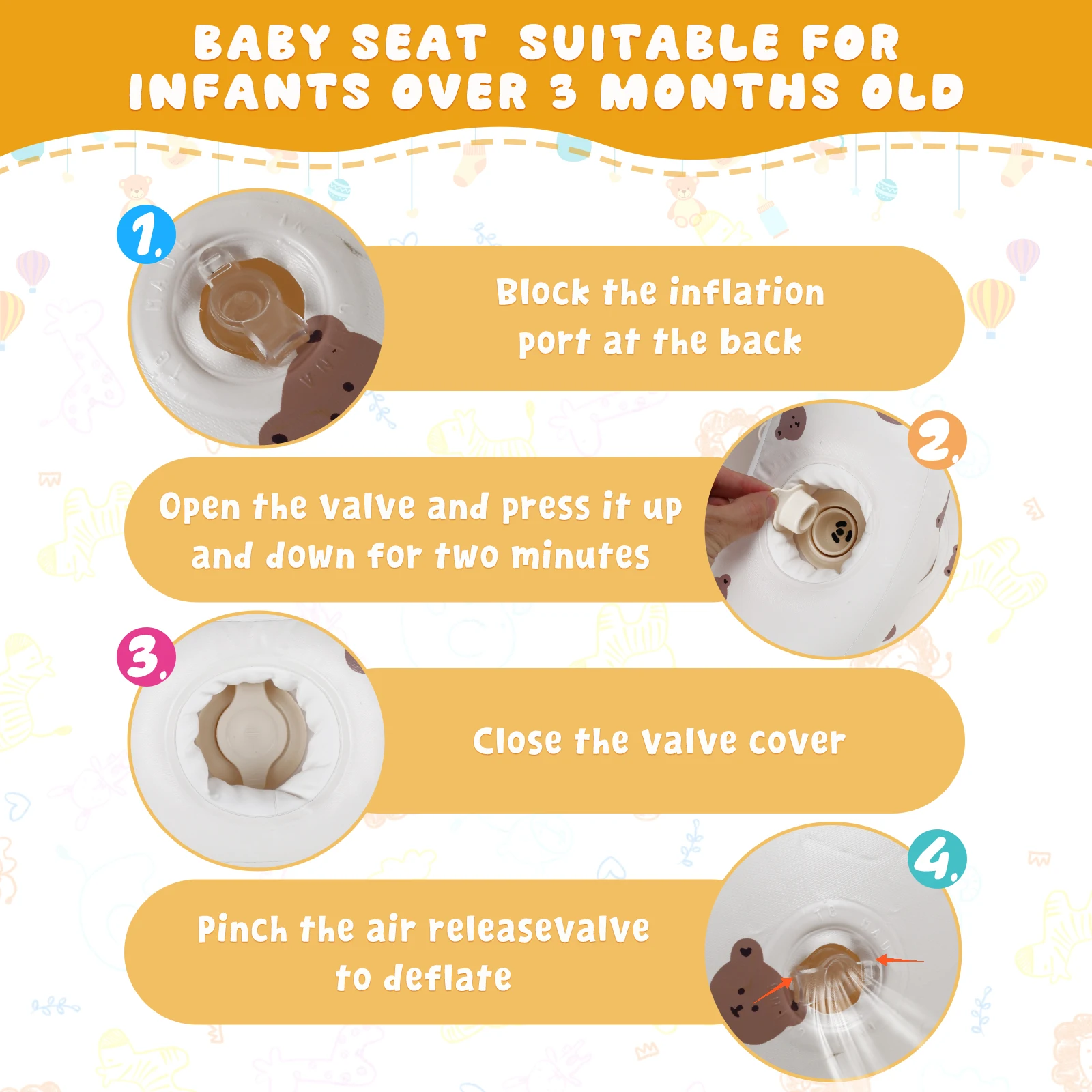 Baby Inflatable Sofa Children Infant Seat PVC Shining Foldable Portable Bath Chairs Table Stool Practice Sitting Sofa Seat 4