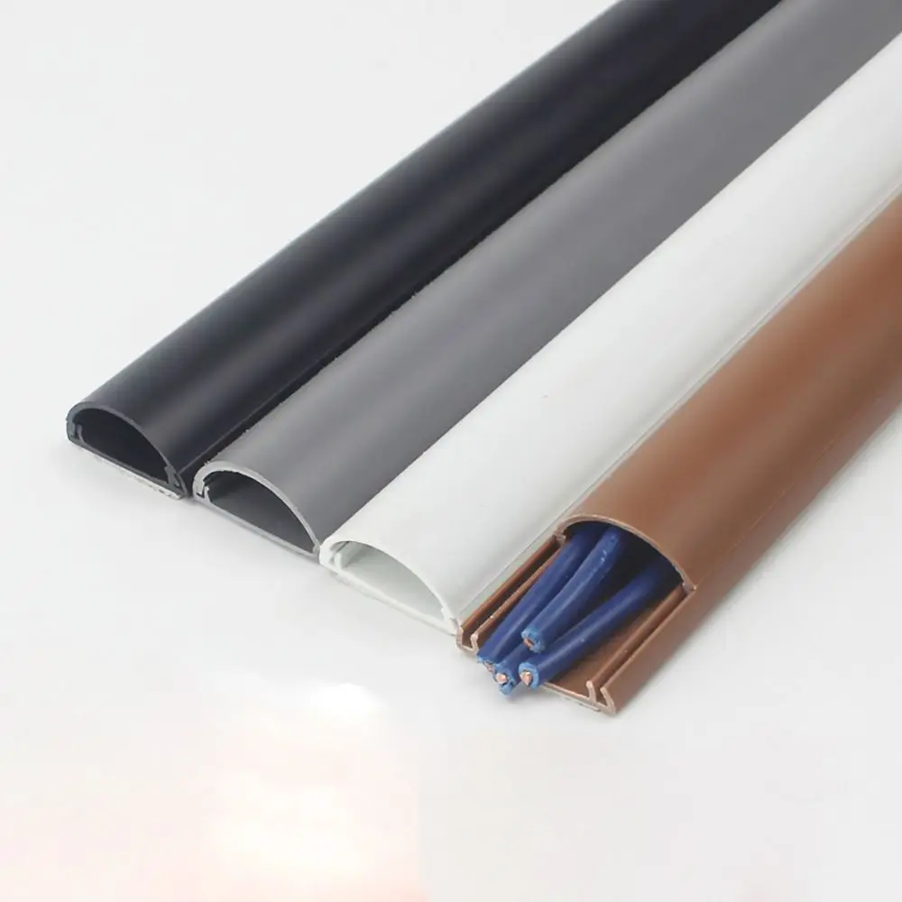 Arc Slot Floor Cord Cover Self-Adhesive Cord Protector Extension Wiring Duct Protector Electric Wire Slot Cable Concealer cable organizer,cable protector