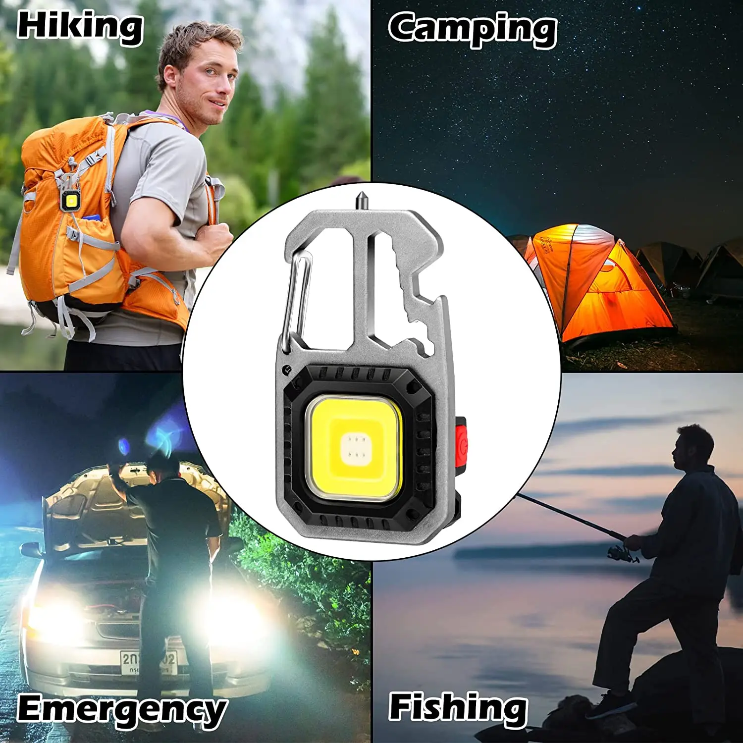 Multifunction LED Flashlight Portable Outdoor Camping Work Light Screwdriver Window breaker Wrench Hammer Bottle Opener Lamp led flashlight,camping lamp,led work light,camping lights,work light